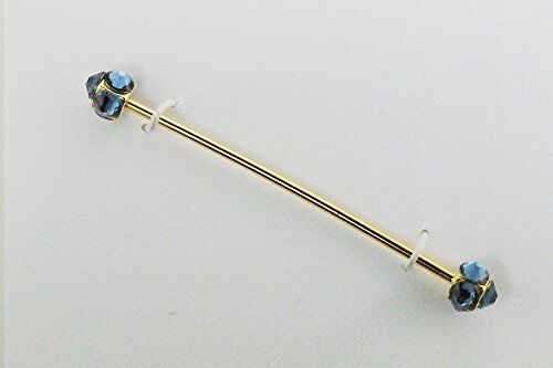 Finishing Touch Crystal Collar Bar - Denim/gold
