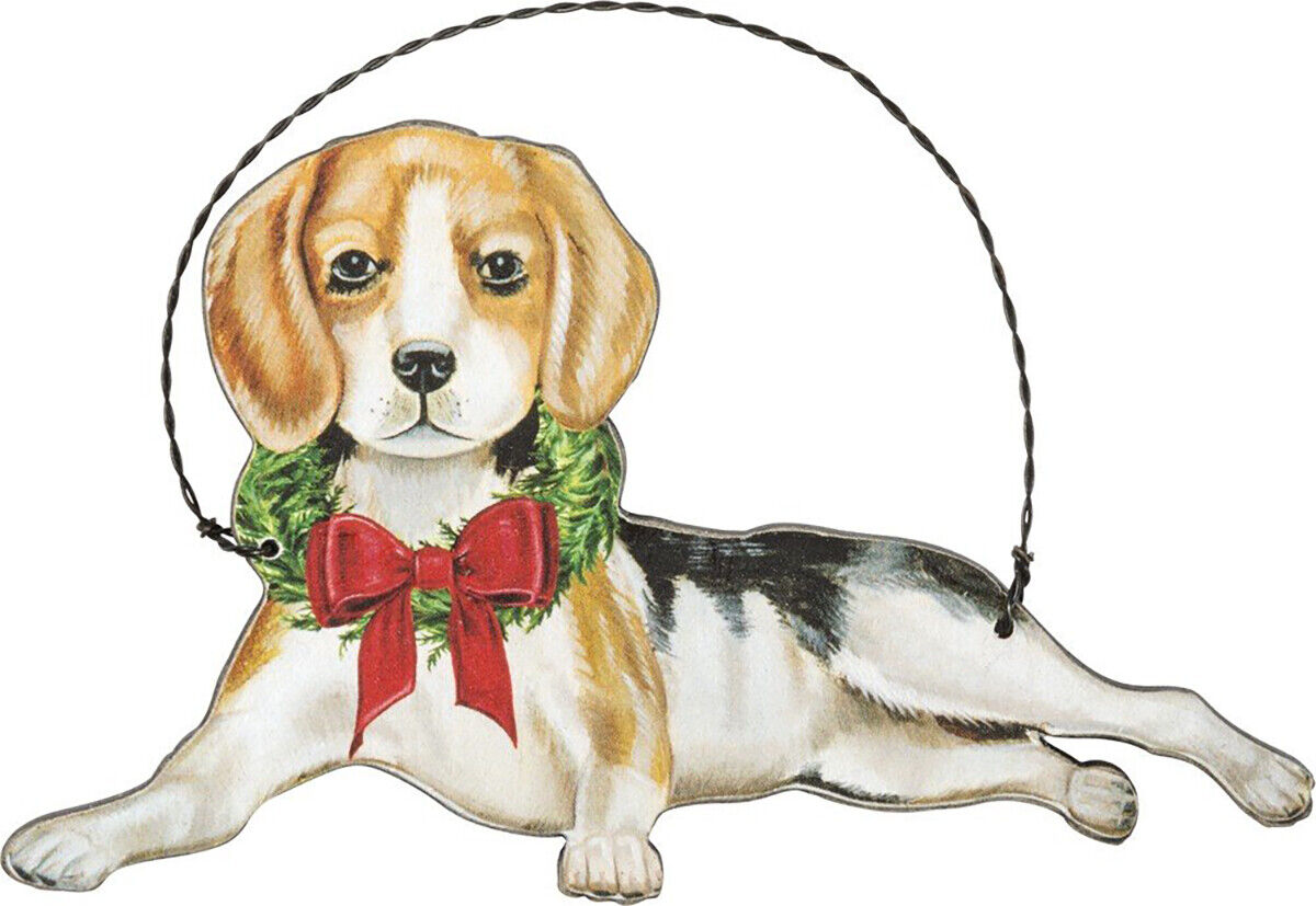 Primitives By Kathy Beagle with Wreath Wooden Christmas Ornament