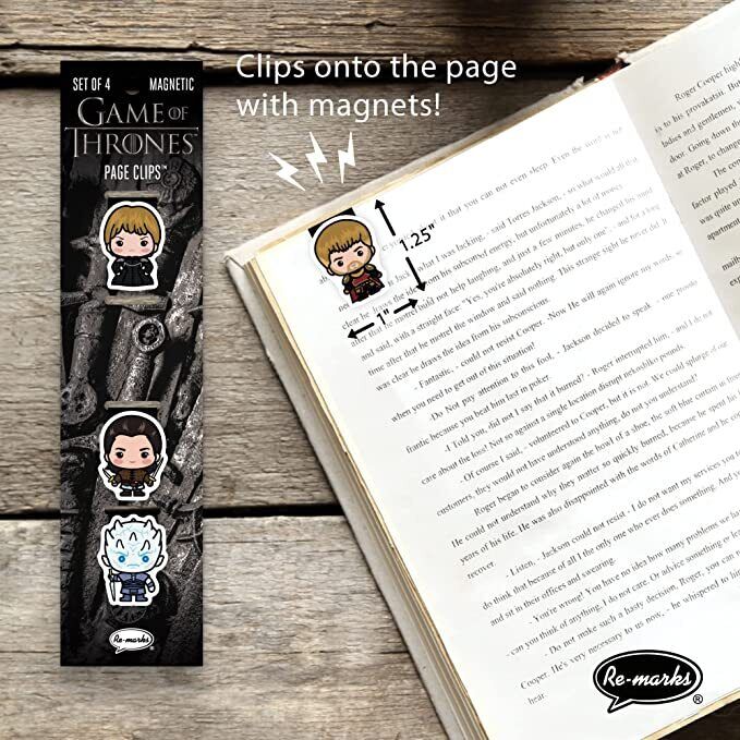 Re-marks Game of Thrones Illustrated Magnetic Page Clips, 2 packs, Set of 8