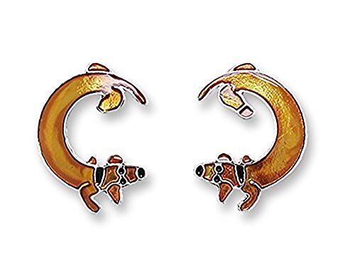 Paul Brent Silver Plated Dachshund Post Earrings
