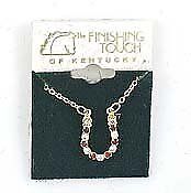 Finishing Touch Ruby/Crystal Horseshoe Necklace Gold