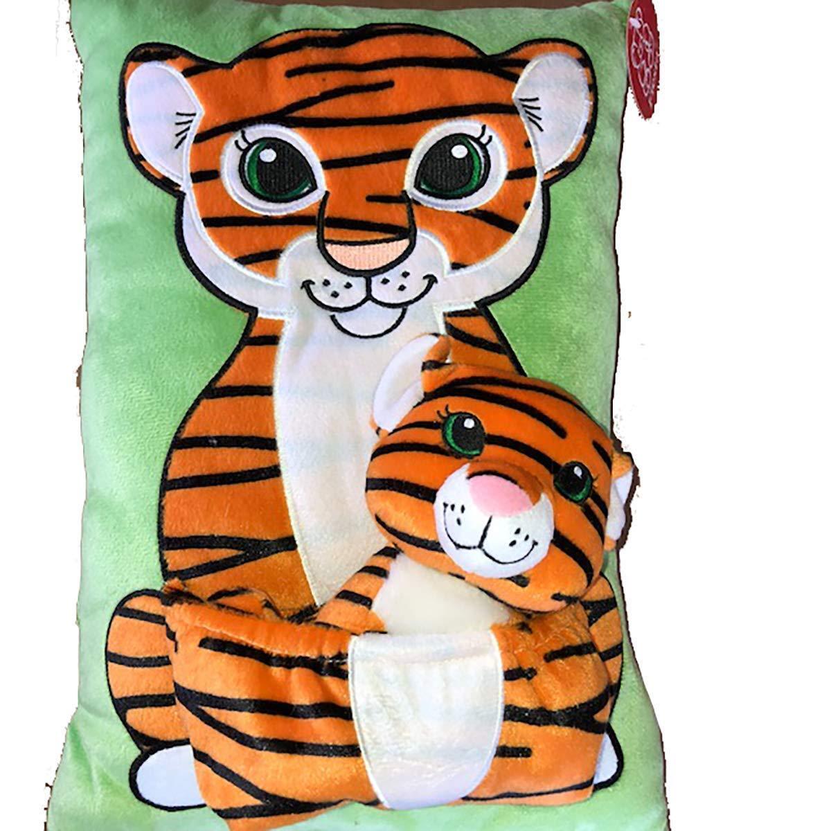 Fiesta Bengal Tiger Pocket Pillow with Removable Plush Tiger Pal, 16"