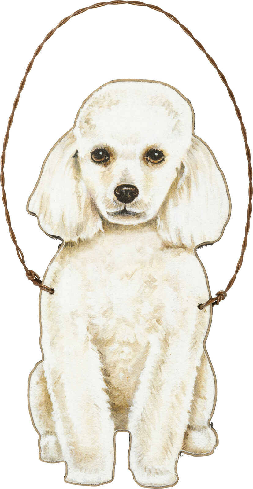 Primitives By Kathy White Poodle Christmas Ornament