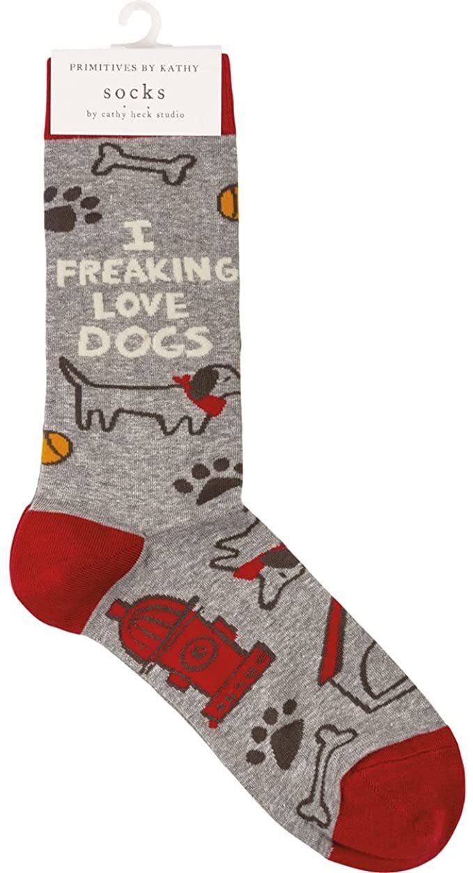 Primitives by Kathy 113729 - I Freaking Love Dogs Socks