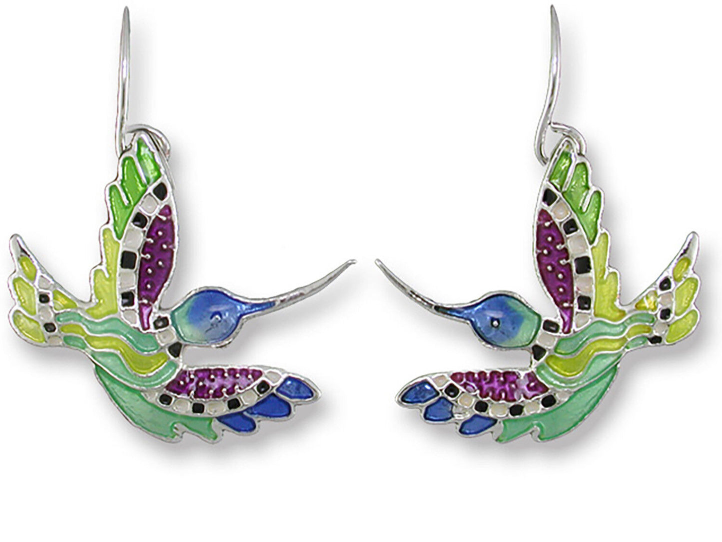 Zarah Hummingbird Radiance Enamel Dangle Earrings by Julie Mammano