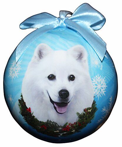 "American Eskimo Christmas Ornament" Shatter Proof Ball Easy To Personalize