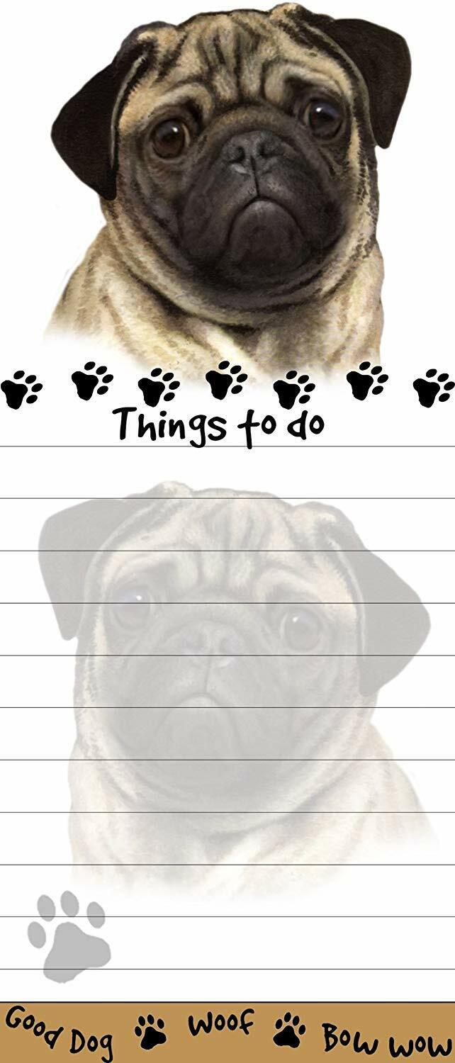"Pug Magnetic List Pads" Uniquely Shaped Sticky Notepad