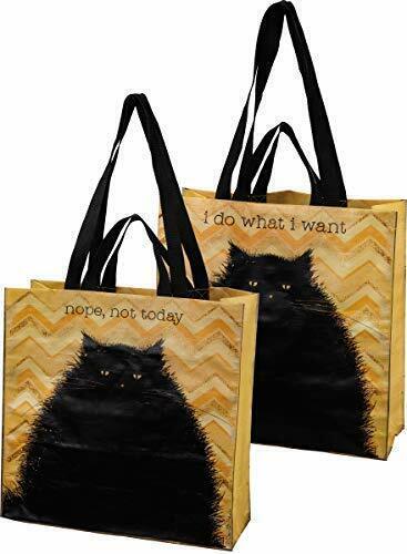 Primitives by Kathy Market Tote -Spunky Cat Nope, Not Today