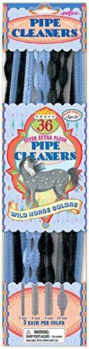 eeBoo Wild Horse Blue Pipe Cleaners Craft Kit