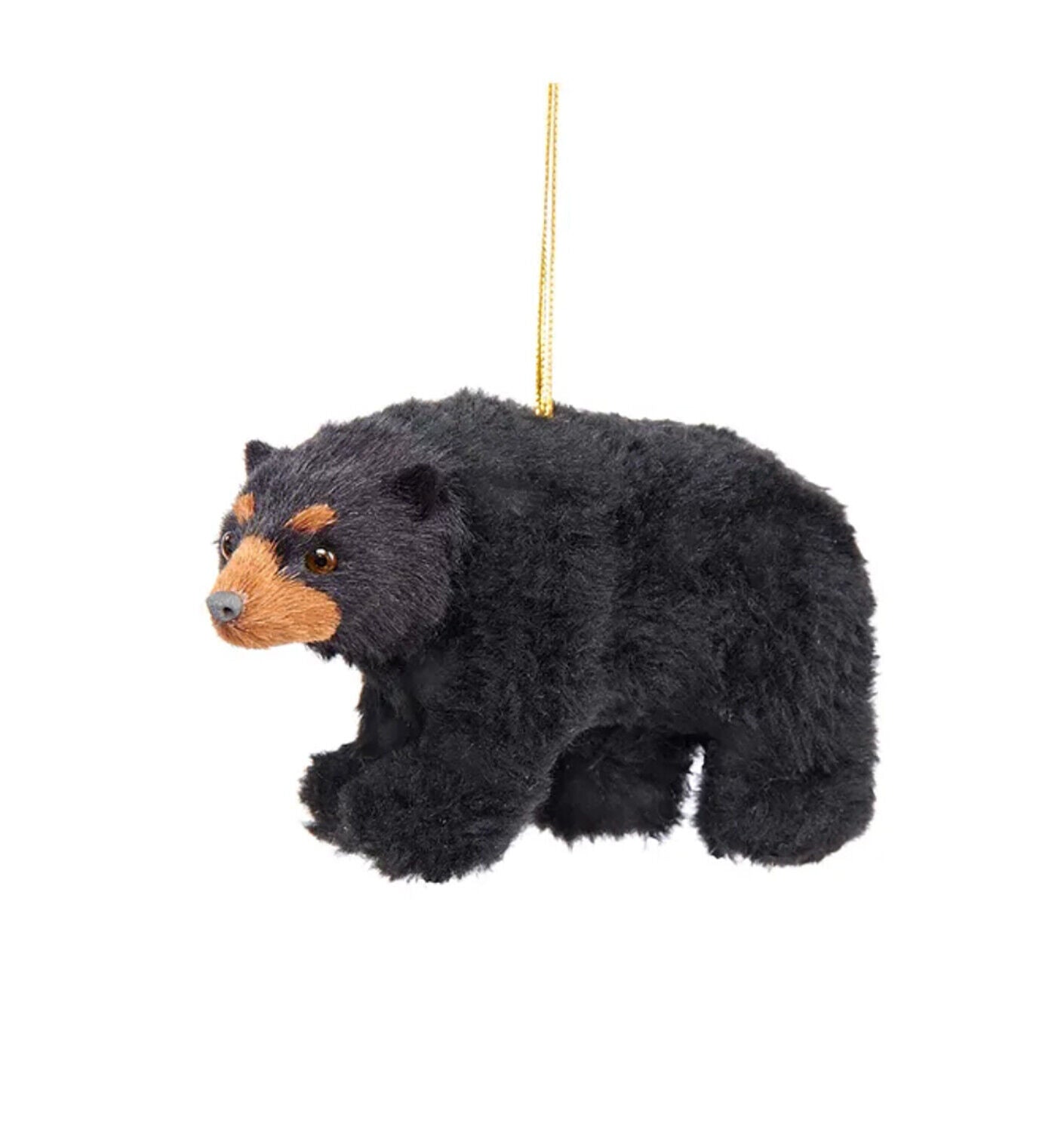 Kurt Adler Plush Black Bear Ornament, 4.5"