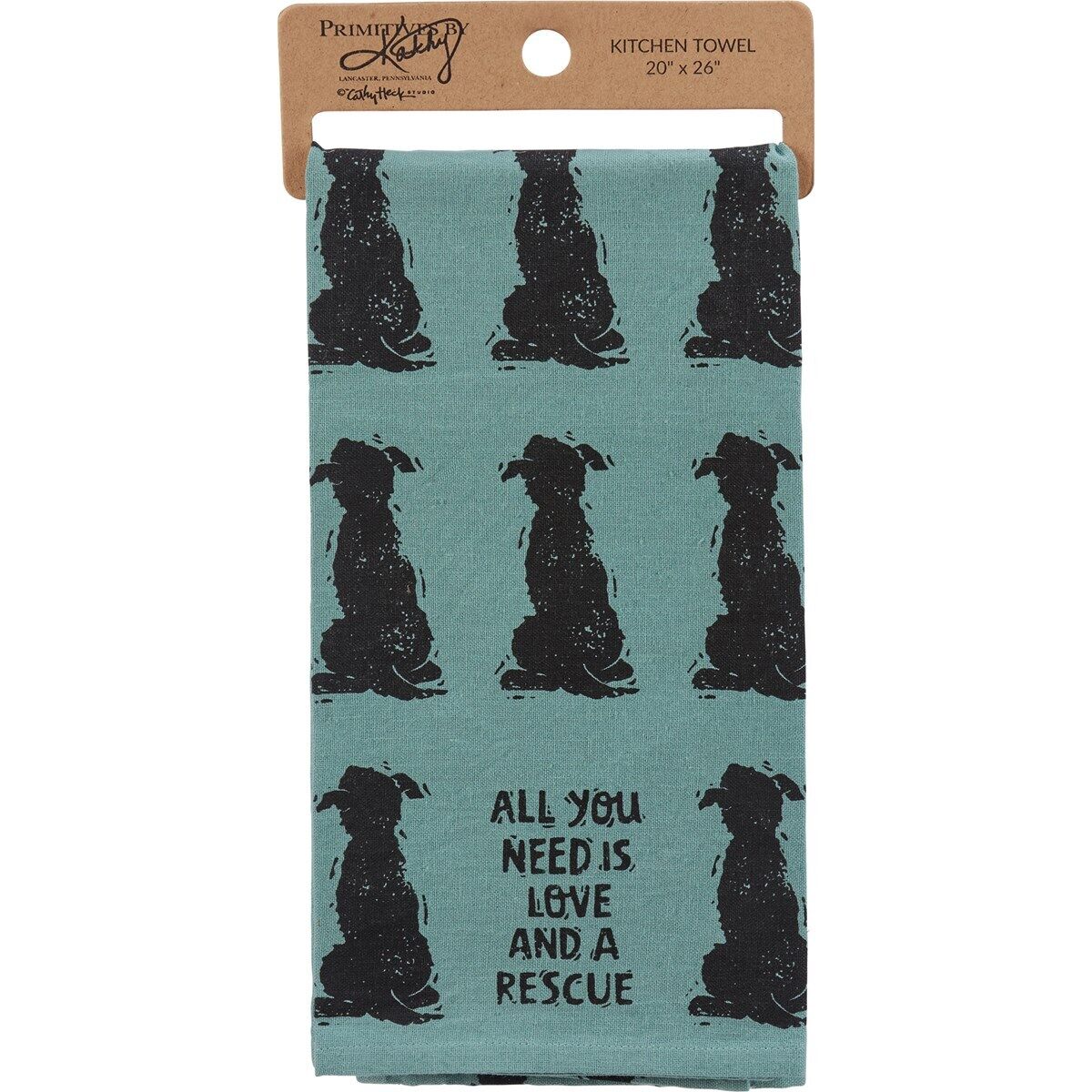 Primitives by Kathy Kitchen Towel - All You Need Is Love And A Rescue