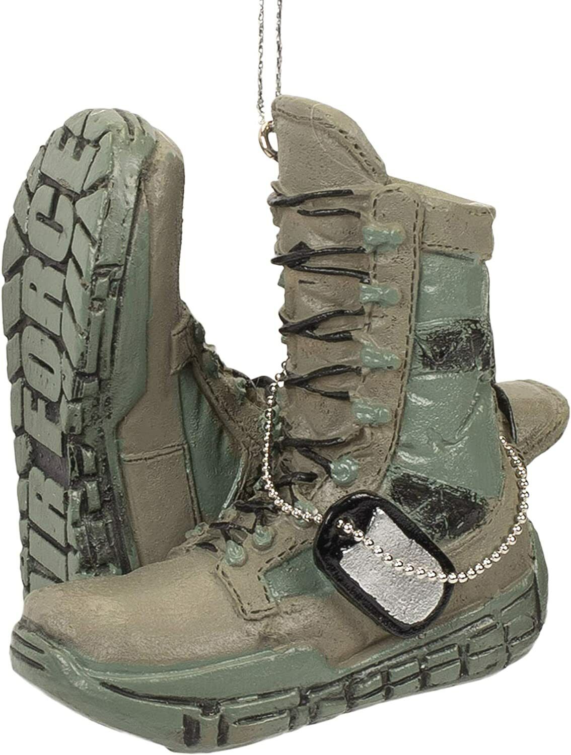 Midwest-CBK Air Force Boot Military Grey Resin Stone Decorative Hanging Ornament