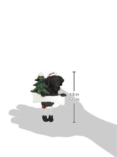 Black Labrador Ornament "Dangling Legs" Hand Painted and Easily Personalized