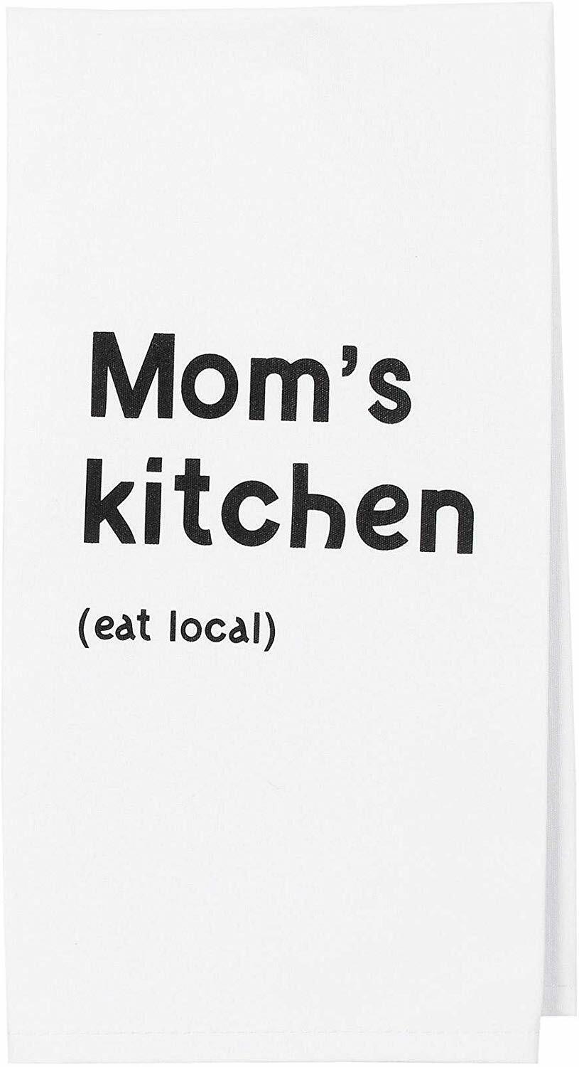 Enesco Parentheses Mom (Eat Local) Tea Towel, 28 Inches Long