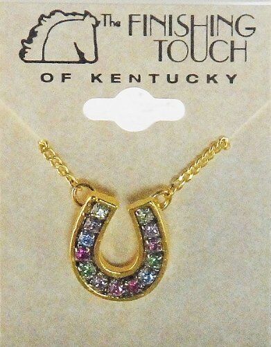 Finishing Touch Pastel Rhinestone Horseshoe Necklace
