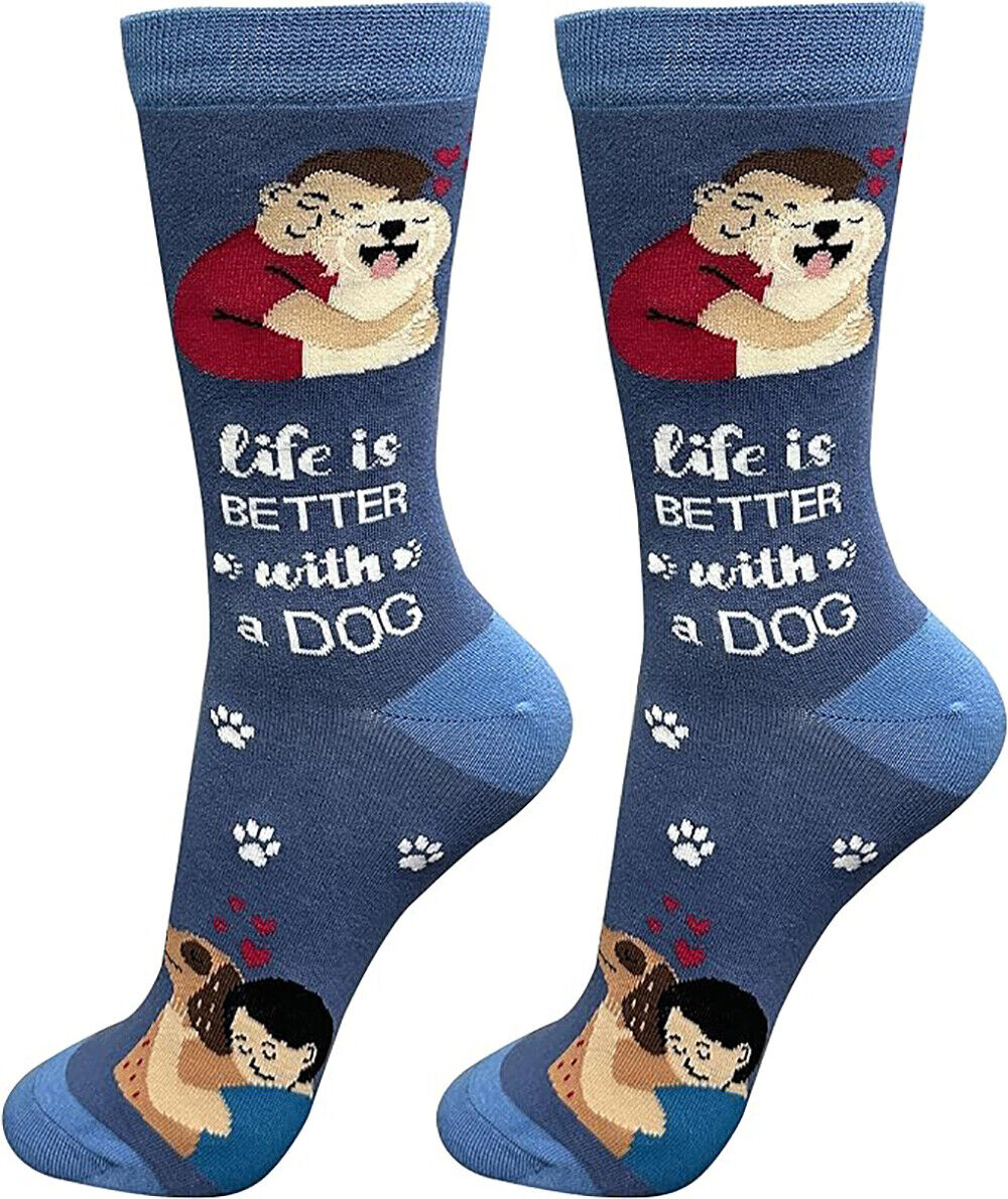 E&S Pets Pet Lover Socks, Life is Better with a Dog, One size fits most
