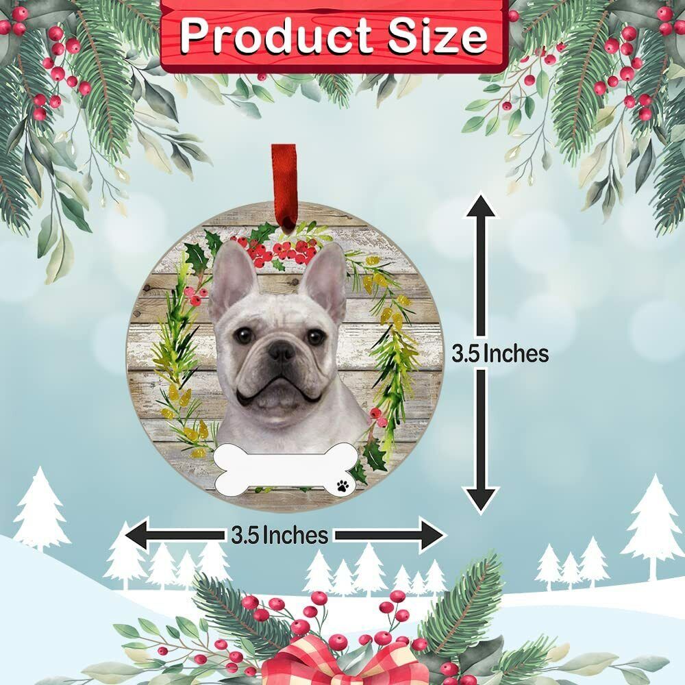 French Bulldog Ornament - E&S Pets - DIY Personalizable, Ceramic Round Ornament