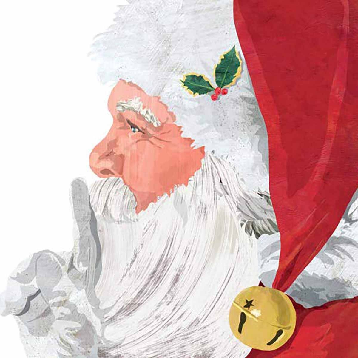 PPD "Yuletide Santa White" Christmas Paper Cocktail/Beverage Napkins