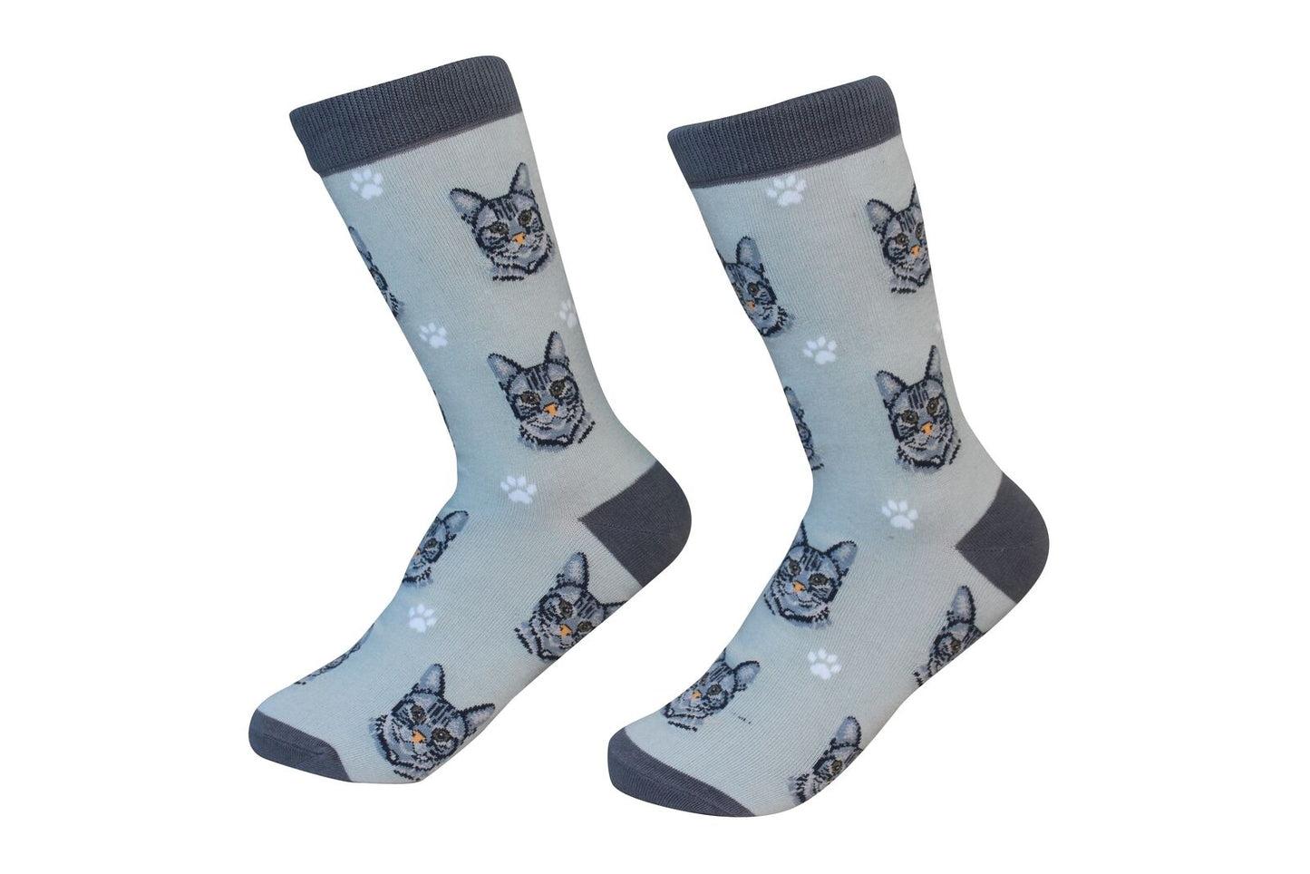 Silver Tabby Cat Breed Socks Unisex Sock Daddy by E&S Pets