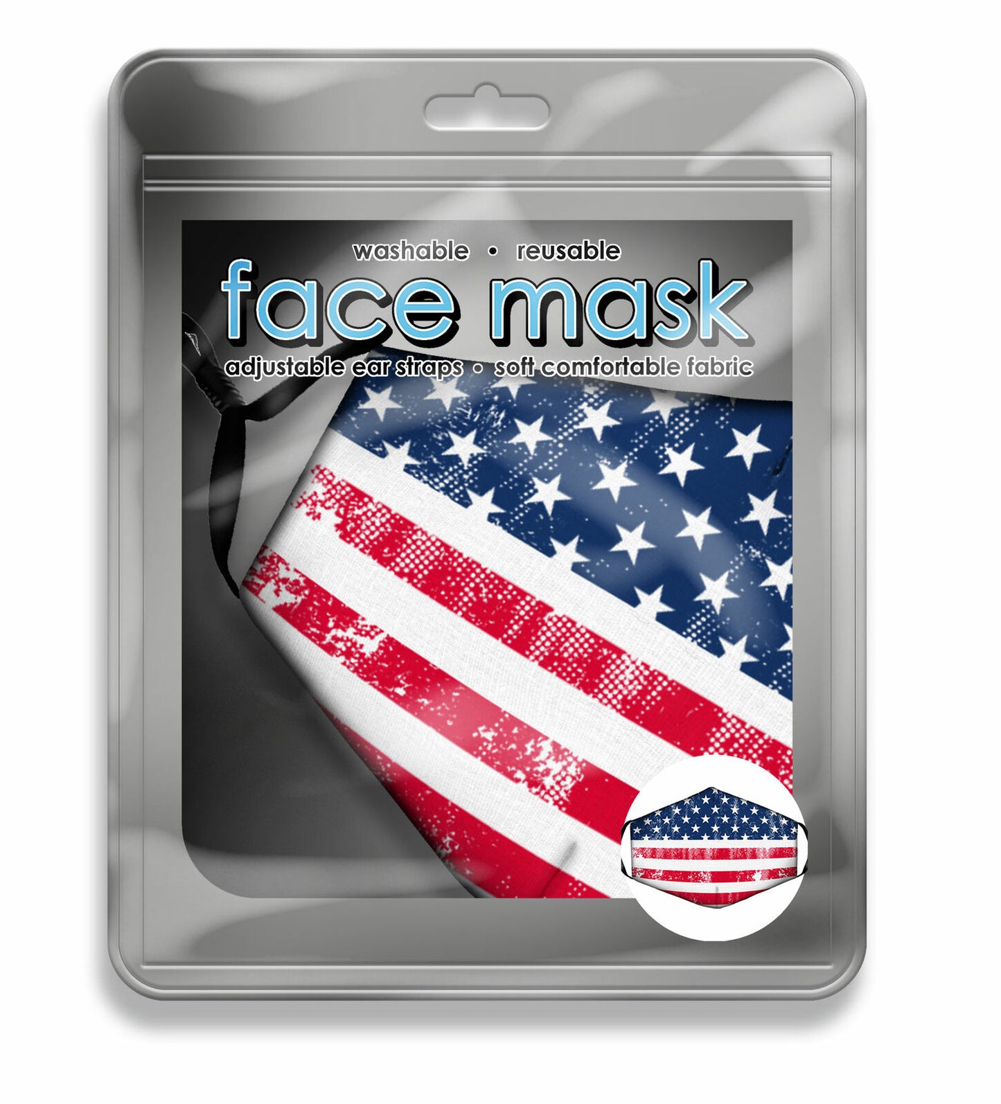 Spoontiques Fun Face Mask, Washable, Adjustable Ear Straps -Americana