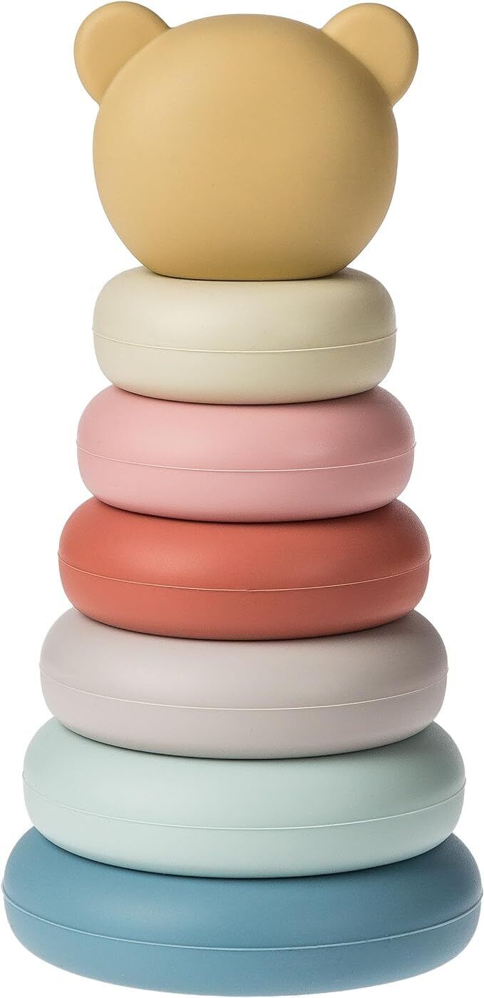 Mary Meyer Baby Toddler Simply Silicone Stacking Rings for 6+ Months, 6", Teddy