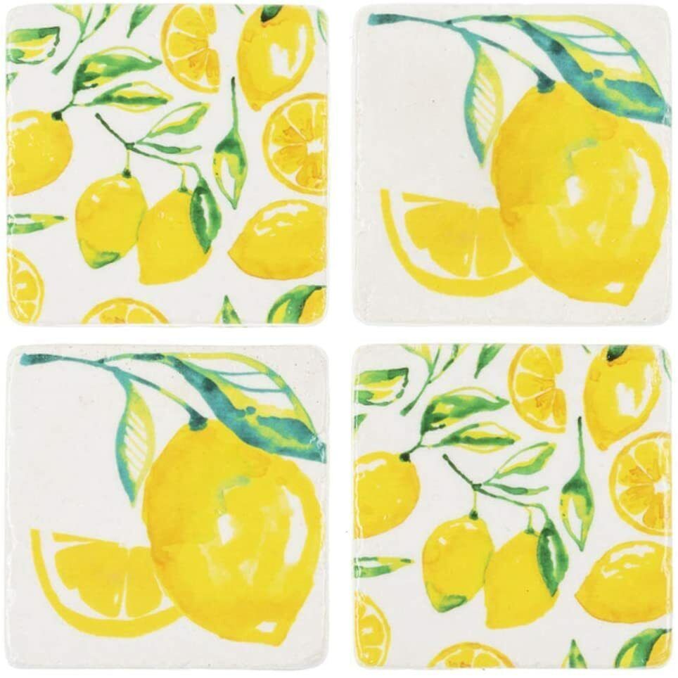 Ganz CB172268 Lemon Coaster Set of Four, Multi