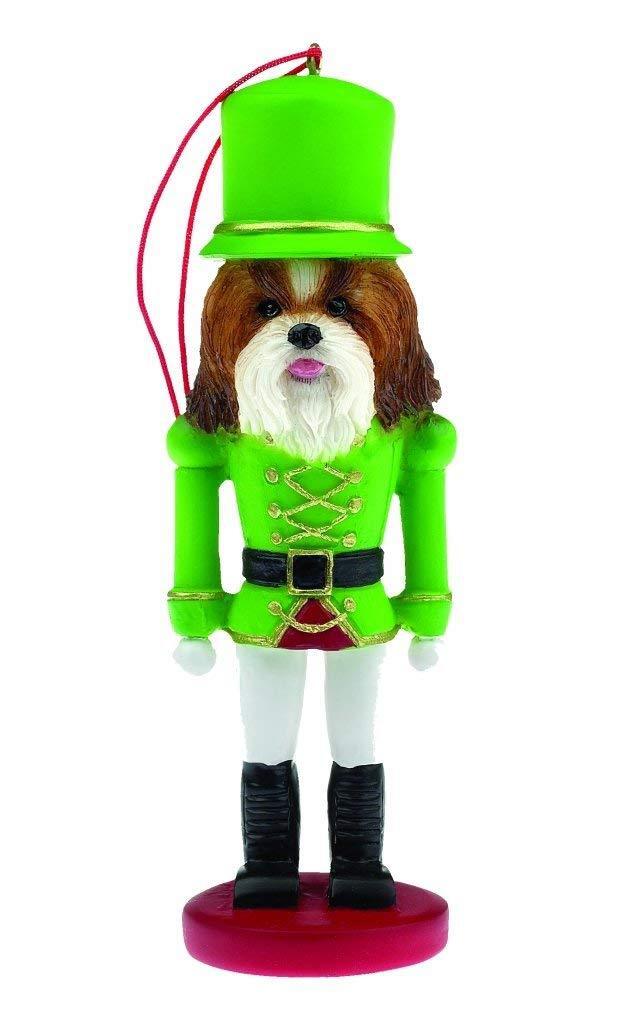 E&S Pets 35358-38 Tan and White Shih Tzu Nutcracker Soldier Dog Ornament