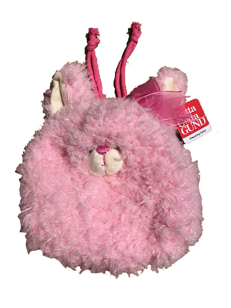 Gund - Bunny Drawstring Plush Stuffed Animal Wristlet Purse - Pink