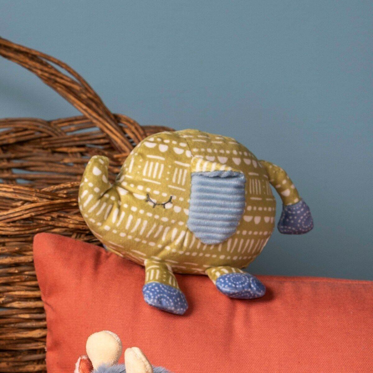 Mary Meyer Boho Baby Stuffed Animal Soft Toy, 6-Inches, Elephant Rattle