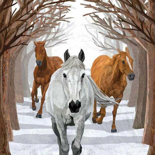 Paperproducts Design Horse Passage Beverage Napkin, 5" x 5", Multicolor