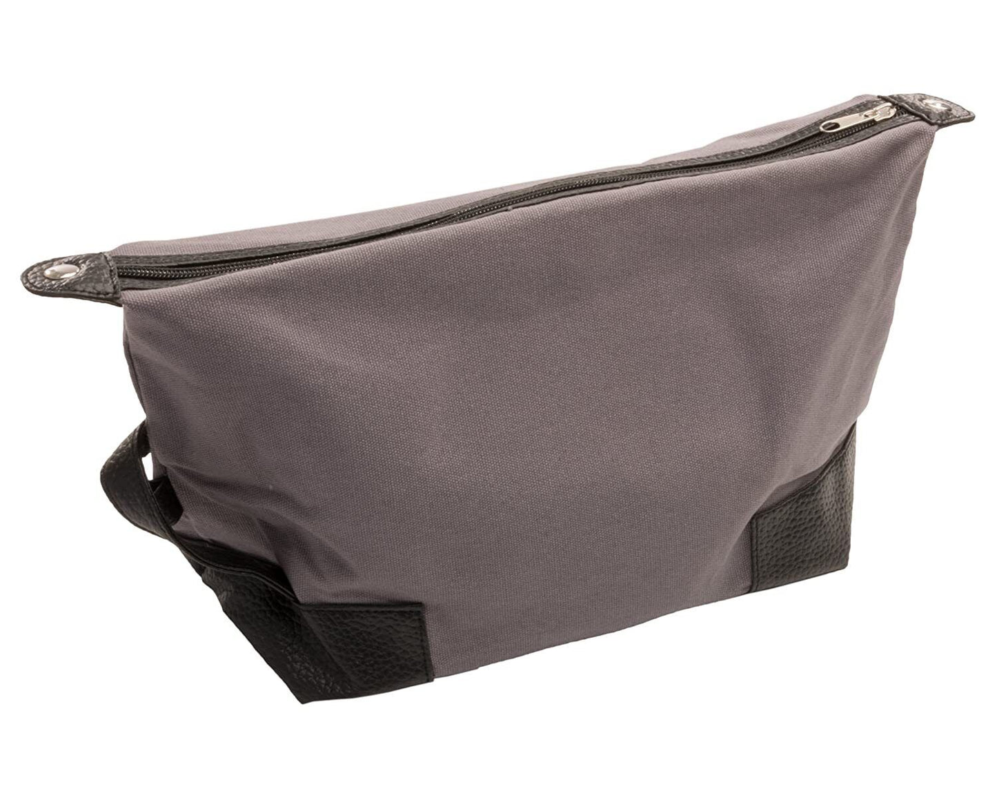 Mainstreet Collection Mens Canvas Dopp Kit Toiletry Bag, with Zipper (Gray)