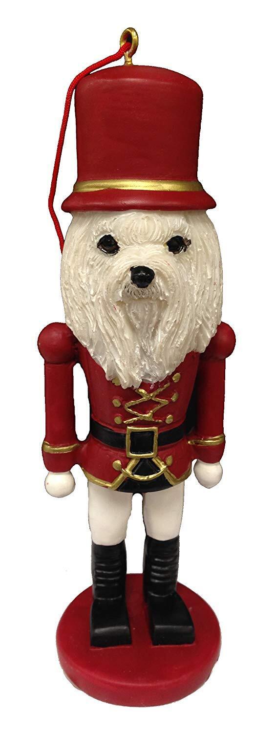 E&S Pets 35358-24 Maltese Nutcracker Soldier Dogs Ornament