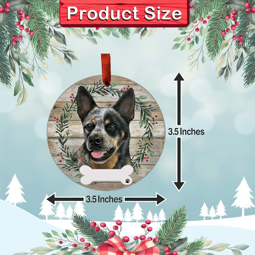 E&S Pets Australian Cattle Dog Ornament Personalizable, Ceramic Round Ornament