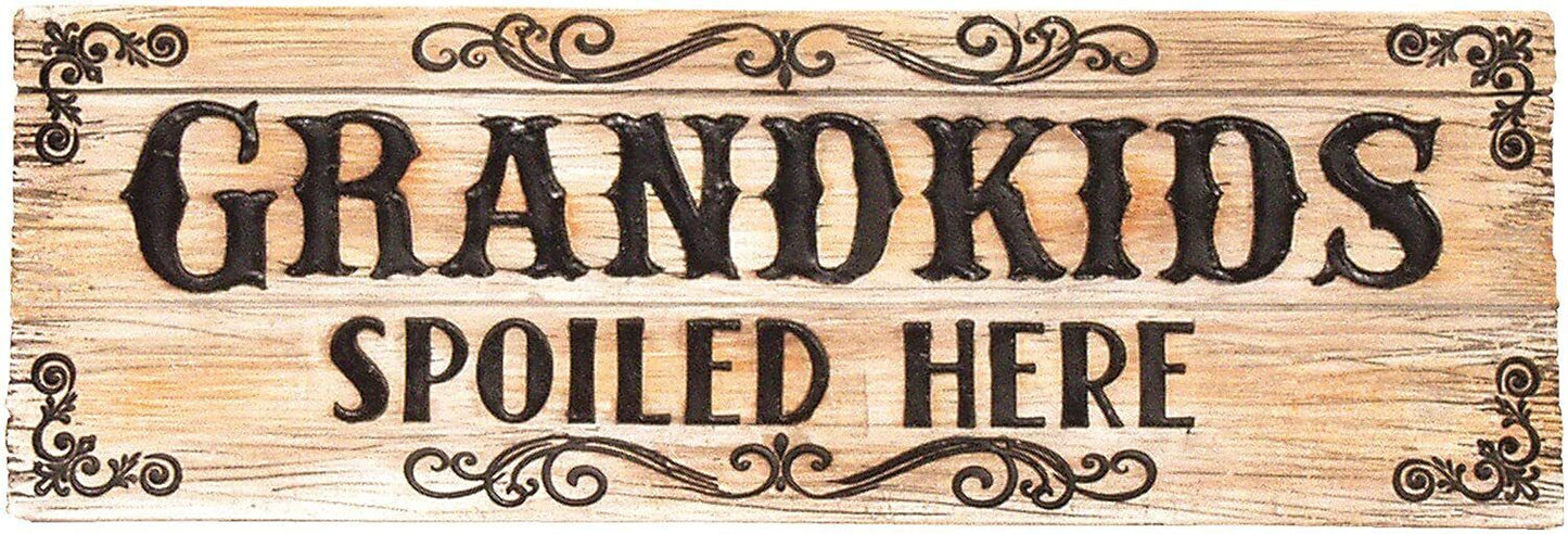 Spoontiques Grandkids Spoiled Here Decorative Sign, 7.75"