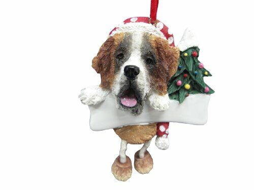 Saint Bernard Ornament with "Dangling Legs" Hand Painted and Easily Personalized