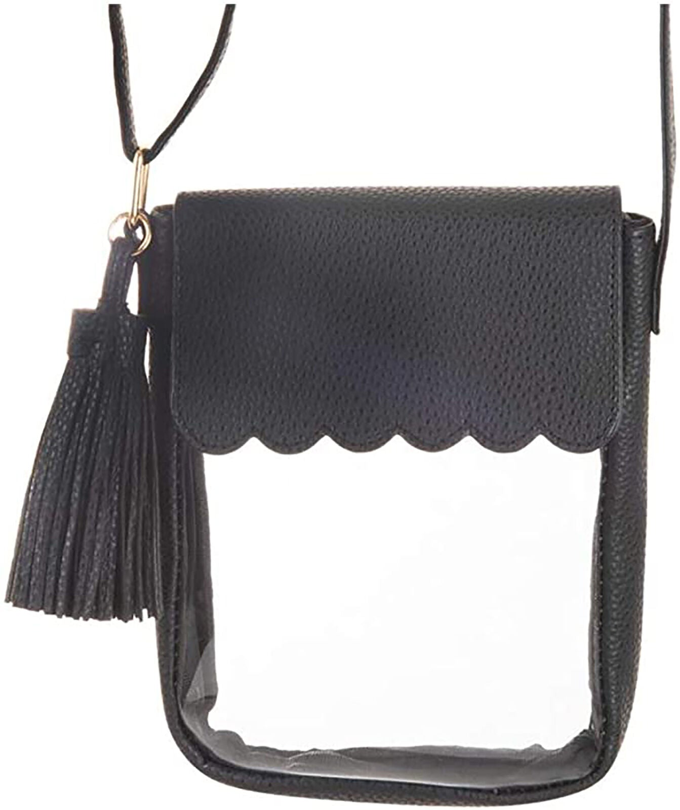 MSC Mainstreet Collection CLEAR CELLPHONE CROSSBODY 5" x 7" (black)
