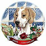 English Pointer Lemon/White Dog Porcelain Ornament 'Santa. I Can Explain!'
