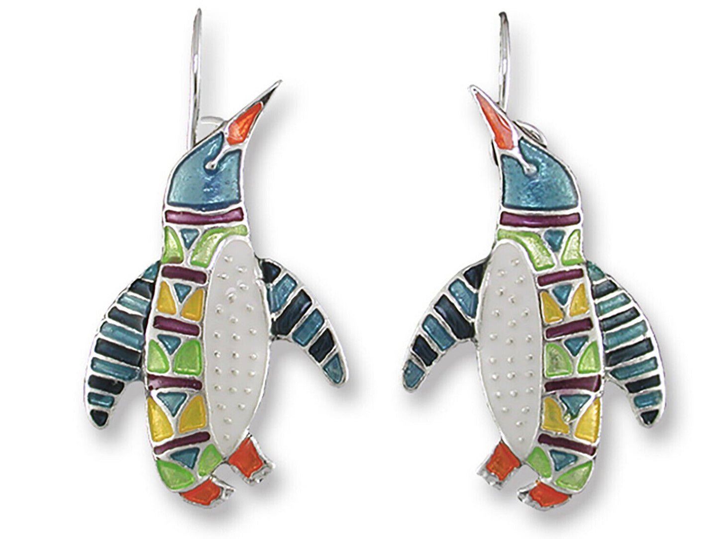 Zarah Penguin Radiance Enamel Dangle Earrings by Julie Mammano