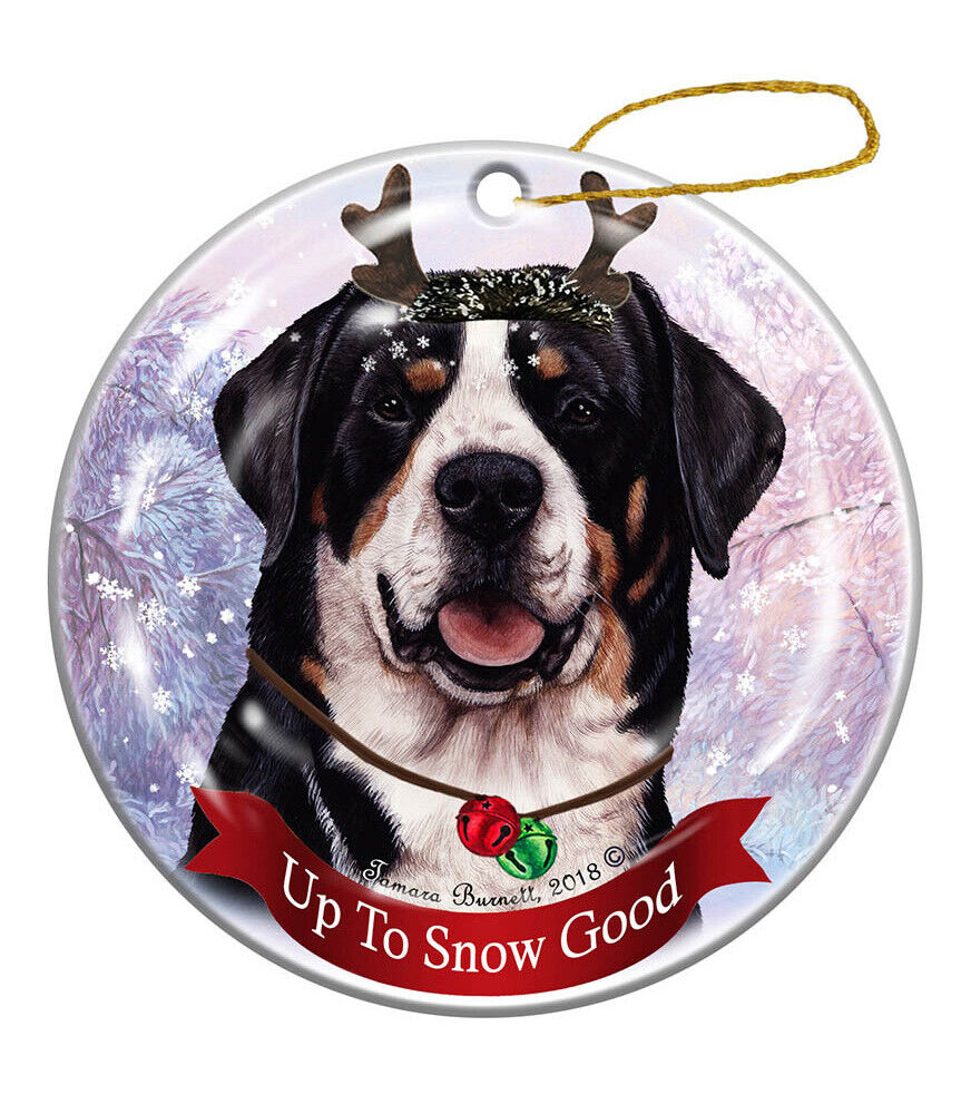 Holiday Pet Gifts Greater Swiss Mountain Dog Dog Porcelain Christmas Ornament