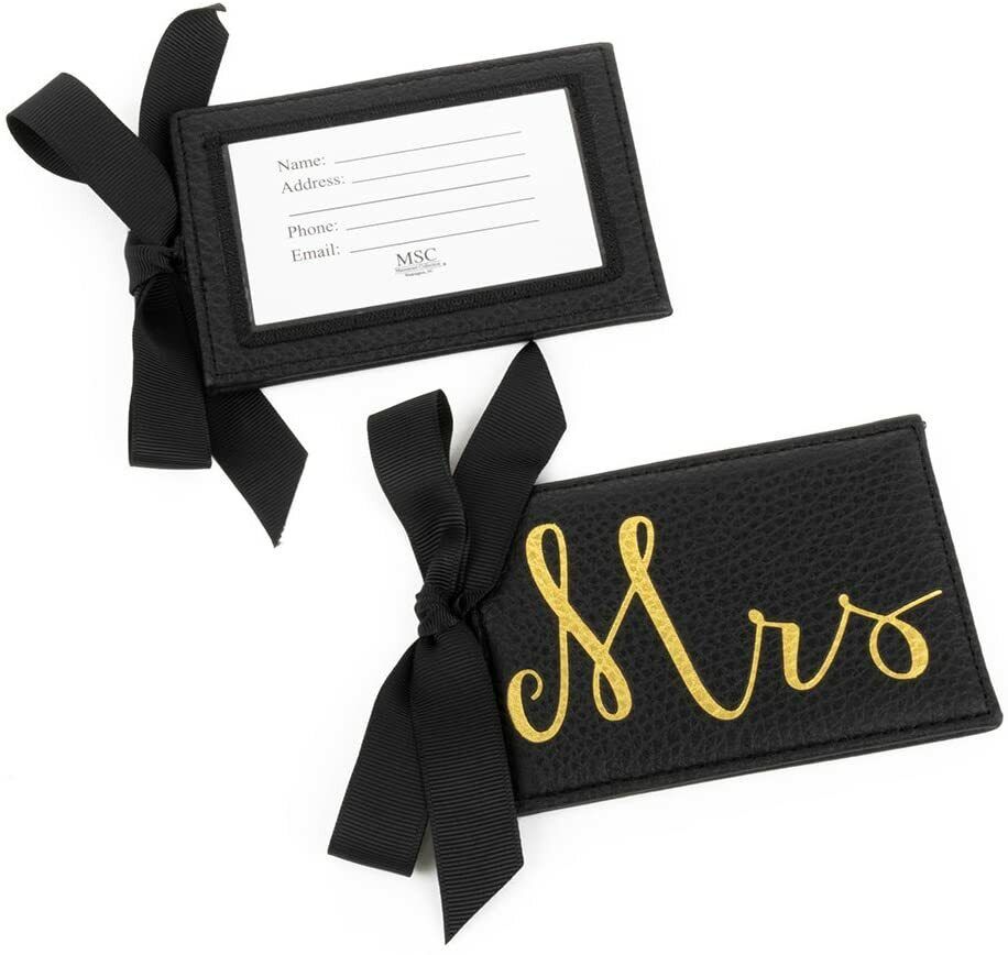 Mainstreet Collection Mr & Mrs Black Luggage Tag Set