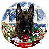 Belgian Malinois Deep Mahogany Porcelain Ornament 'Santa. I Can Explain!'