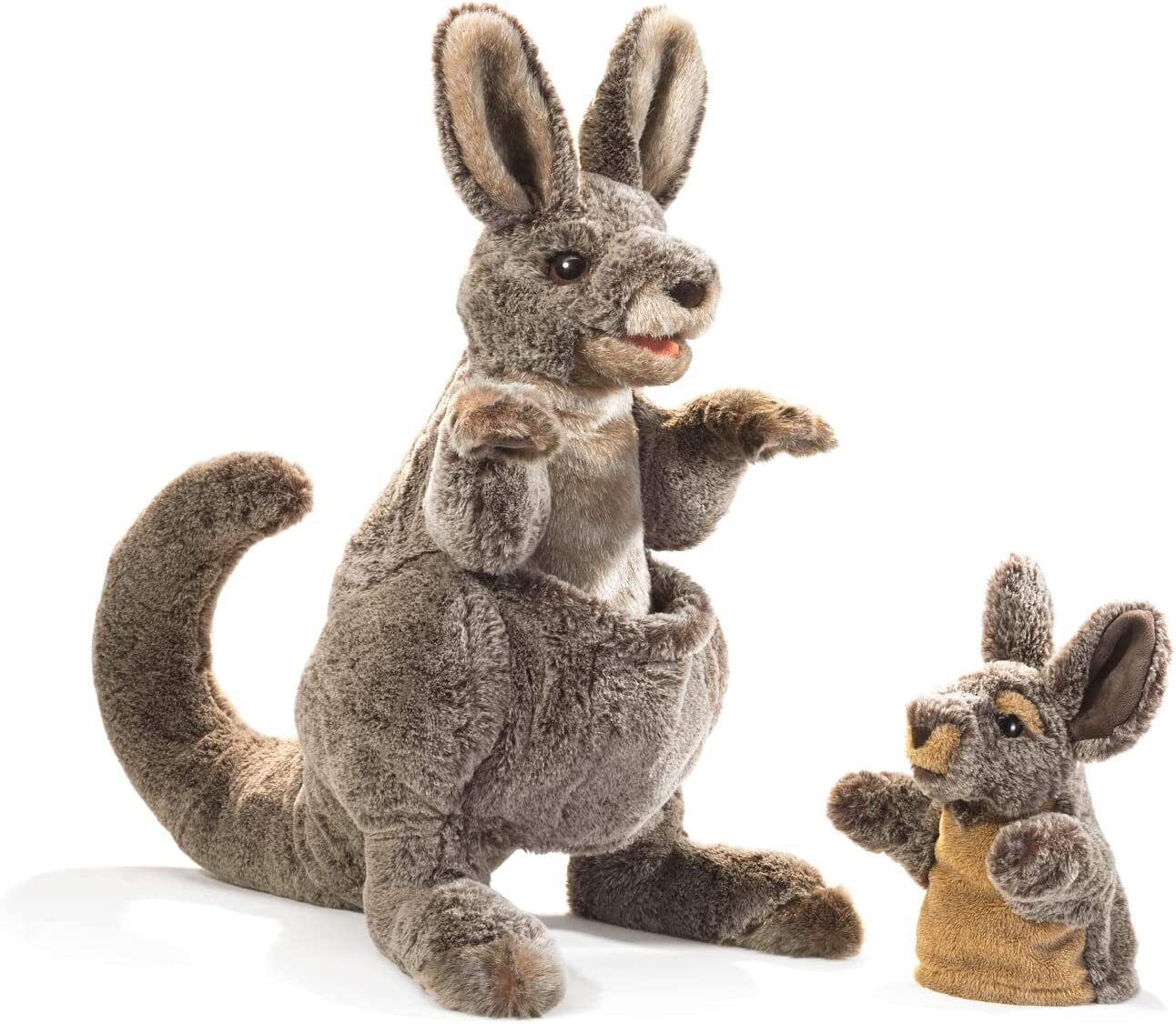 Folkmanis Kangaroo with Joey Hand Puppet, 20"