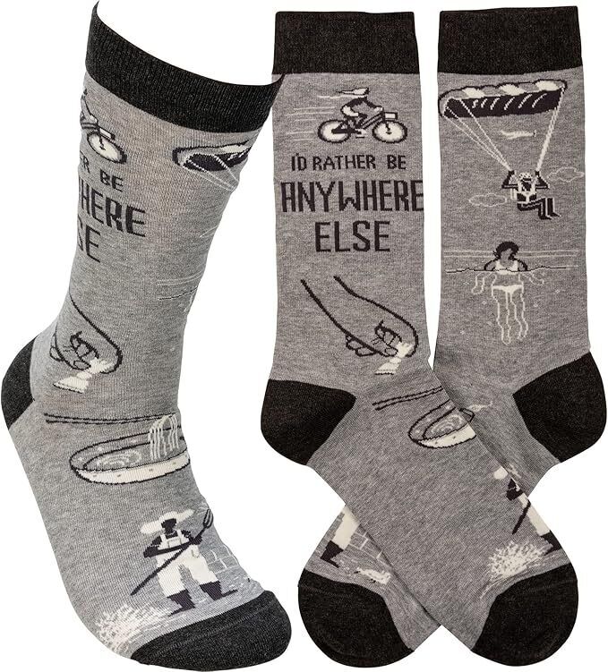Primitives by Kathy - I'd Rather Be Anywhere Else Unisex Socks, One Size