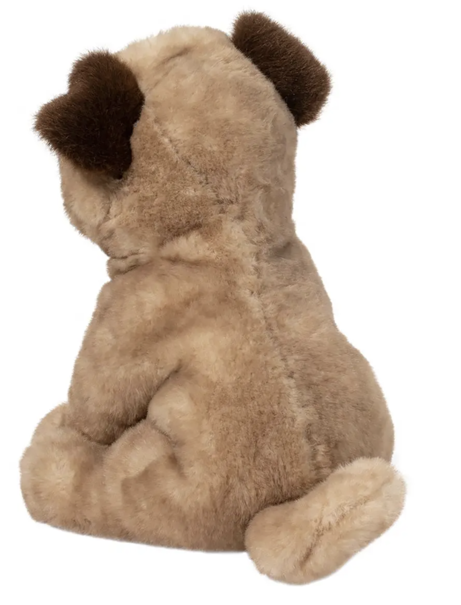 Douglas Toys Milo Tan Pug Plush Stuffed Animal Toy, 9" sitting