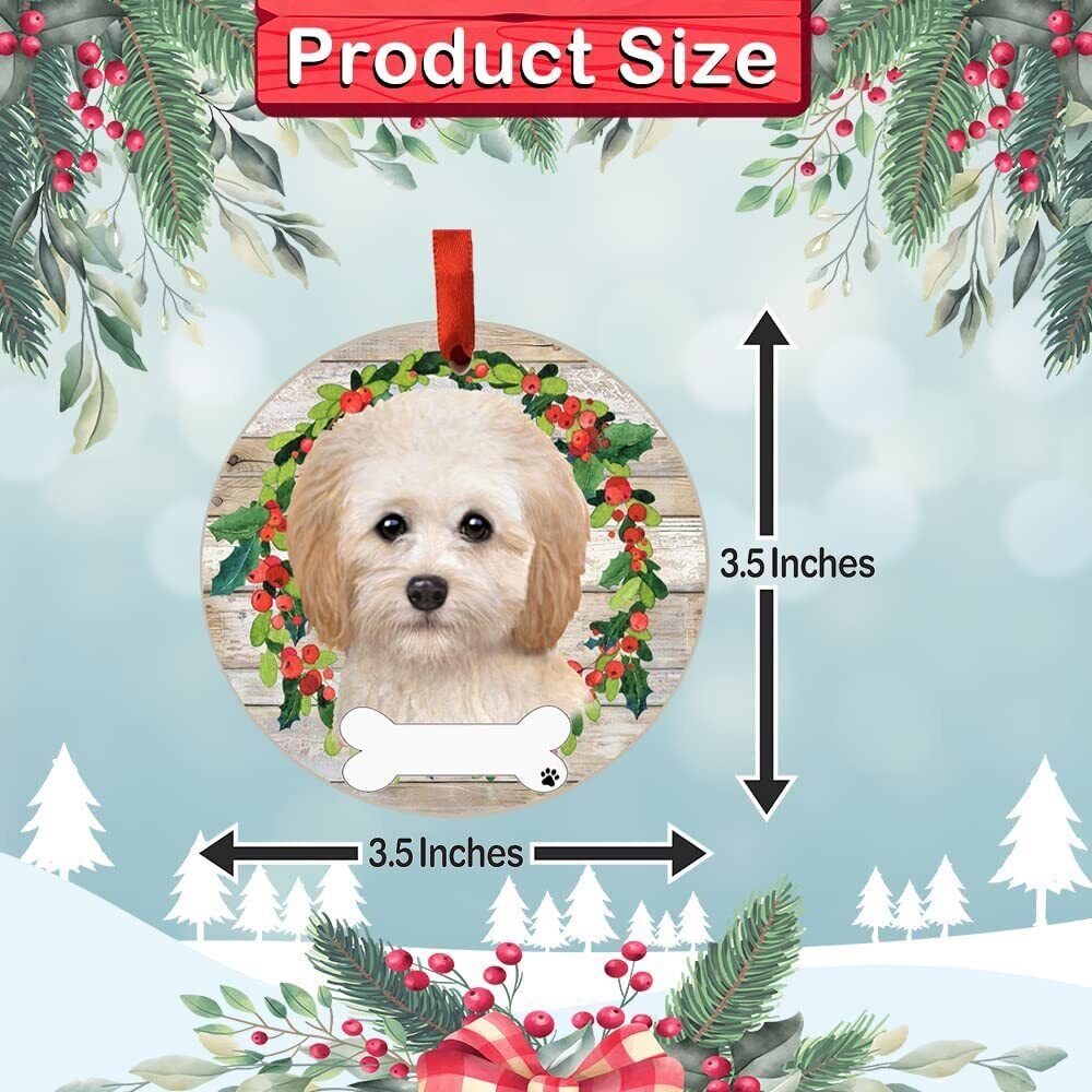 Cockapoo Ornament - E&S Pets, DIY Personalizable, Ceramic Round Ornament