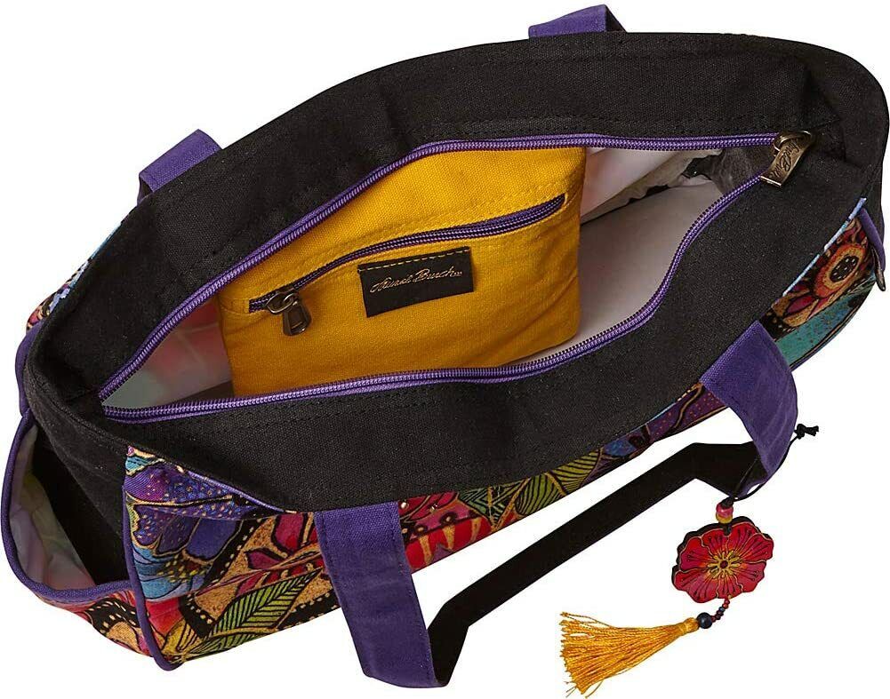 Laurel Burch Floral Medium Tote (Multi), 14.5 x 4 x 10"