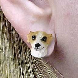 Conversation Concepts Whippet Tan and White Earrings Post