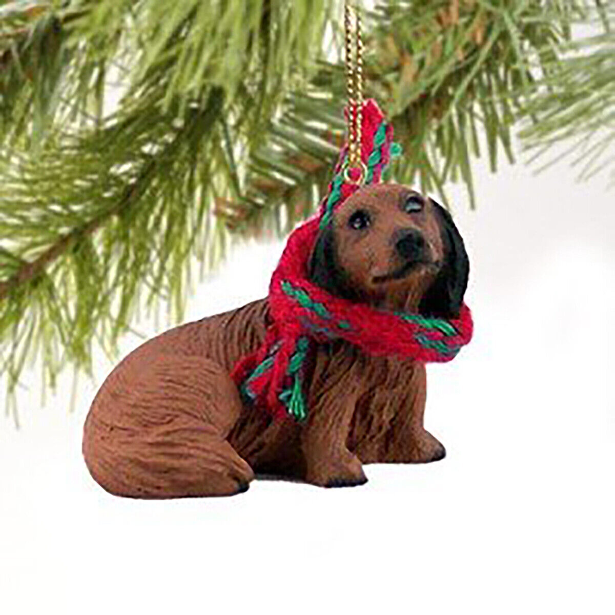 Conversation Concepts Dachshund Miniature Dog Ornament, Red Longhaired