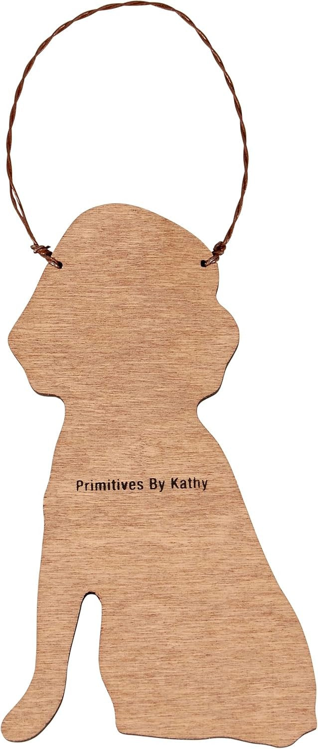 Primitives By Kathy Beagle with Santa Hat & Scarf Wooden Christmas Ornament