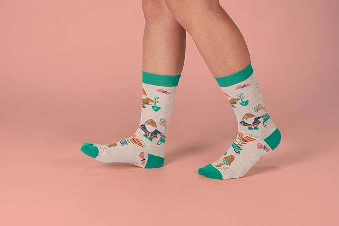 Primitives by Kathy Garden Gnomes Colorful Cotton Socks, One Size, Unisex